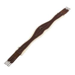 Sangle de saut avec mouton synthétique Equestro Marron foncé