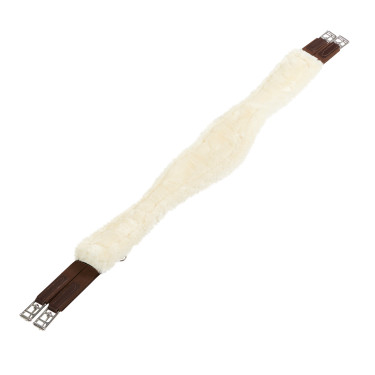 Sangle de saut avec mouton synthétique Equestro Marron foncé