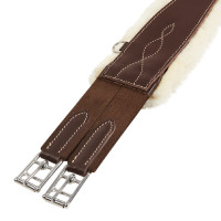 Sangle de saut avec mouton synthétique Equestro Marron foncé