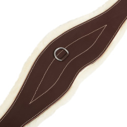 Sangle de saut avec mouton synthétique Equestro Marron foncé