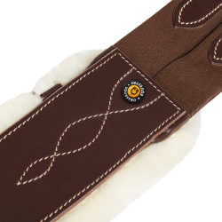 Sangle de saut avec mouton synthétique Equestro Marron foncé