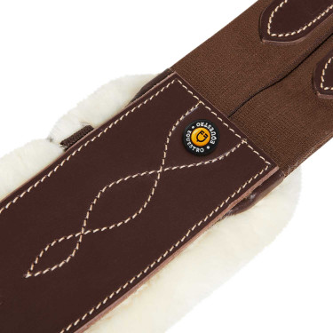 Sangle de saut avec mouton synthétique Equestro Marron foncé