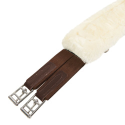 Sangle de saut avec mouton synthétique Equestro Marron foncé
