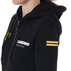 Sweat-shirt à capuche femme Scuderia Equestro en French Terry Noir Sweat-shirt à capuche femme Scuderia Equestro en French Terry Noir