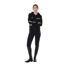 Sweat-shirt à capuche femme Scuderia Equestro en French Terry Noir Sweat-shirt à capuche femme Scuderia Equestro en French Terry Noir