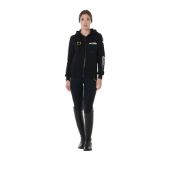 Sweat-shirt à capuche femme Scuderia Equestro en French Terry Noir Sweat-shirt à capuche femme Scuderia Equestro en French Terry Noir