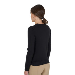 Sweat-shirt à col rond femme avec logo imprimé Equestro Noir Sweat-shirt à col rond femme avec logo imprimé Equestro Noir
