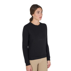 Sweat-shirt à col rond femme avec logo imprimé Equestro Noir Sweat-shirt à col rond femme avec logo imprimé Equestro Noir