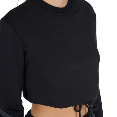 Sweat-shirt court à col rond femme Equestro Sweat-shirt court à col rond femme Equestro