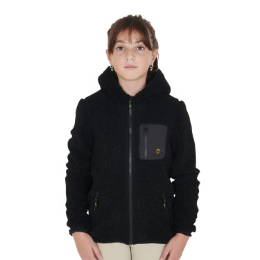 Sweat-shirt en polaire enfant fermeture éclair Equestro Noir