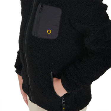 Sweat-shirt en polaire enfant fermeture éclair Equestro Noir Sweat-shirt en polaire enfant fermeture éclair Equestro Noir