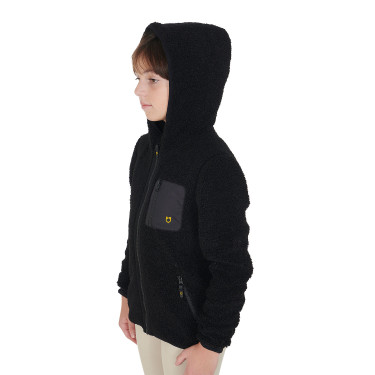 Sweat-shirt en polaire enfant fermeture éclair Equestro Noir Sweat-shirt en polaire enfant fermeture éclair Equestro Noir