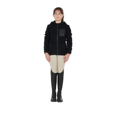 Sweat-shirt en polaire enfant fermeture éclair Equestro Noir Sweat-shirt en polaire enfant fermeture éclair Equestro Noir