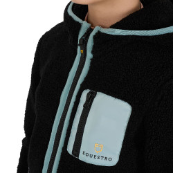 Sweat-shirt en polaire enfant fermeture éclair Equestro Noir / brume grise Sweat-shirt en polaire enfant fermeture éclair Equestro Noir / brume grise