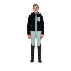 Sweat-shirt en polaire enfant fermeture éclair Equestro Noir / brume grise Sweat-shirt en polaire enfant fermeture éclair Equestro Noir / brume grise
