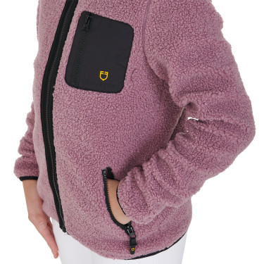 Sweat-shirt en polaire enfant fermeture éclair Equestro Rose Sweat-shirt en polaire enfant fermeture éclair Equestro Rose