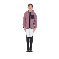 Sweat-shirt en polaire enfant fermeture éclair Equestro Rose Sweat-shirt en polaire enfant fermeture éclair Equestro Rose