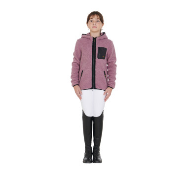 Sweat-shirt en polaire enfant fermeture éclair Equestro Rose Sweat-shirt en polaire enfant fermeture éclair Equestro Rose