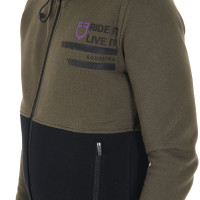 Sweat-shirt Equestro à capuche homme avec intérieur en polaire Vert lierre Sweat-shirt Equestro à capuche homme avec intérieur en polaire Vert lierre