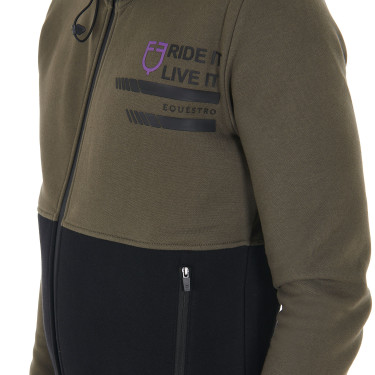 Sweat-shirt Equestro à capuche homme avec intérieur en polaire Sweat-shirt Equestro à capuche homme avec intérieur en polaire