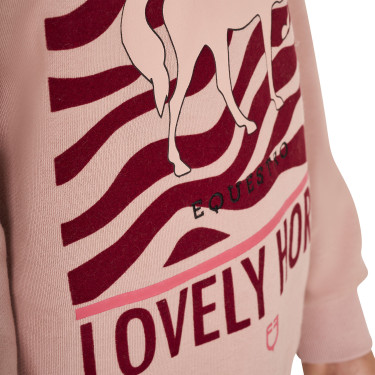 Sweat-shirt Equestro en coton à col rond fille Lovely Horse Sweat-shirt Equestro en coton à col rond fille Lovely Horse
