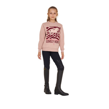 Sweat-shirt Equestro en coton à col rond fille Lovely Horse Sweat-shirt Equestro en coton à col rond fille Lovely Horse