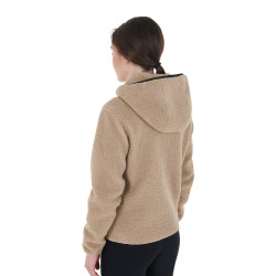 Sweat-shirt femme en polaire avec poche Equestro Encens Beige Sweat-shirt femme en polaire avec poche Equestro Encens Beige