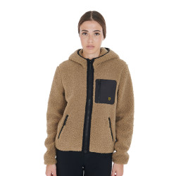 Sweat-shirt femme en polaire avec poche Equestro Beige Sweat-shirt femme en polaire avec poche Equestro Beige