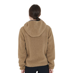 Sweat-shirt femme en polaire avec poche Equestro Beige Sweat-shirt femme en polaire avec poche Equestro Beige