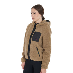 Sweat-shirt femme en polaire avec poche Equestro Beige Sweat-shirt femme en polaire avec poche Equestro Beige