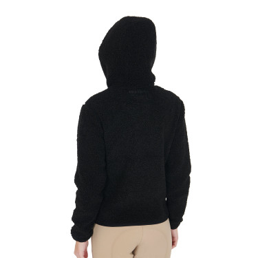 Sweat-shirt femme en polaire avec poche Equestro Noir Sweat-shirt femme en polaire avec poche Equestro Noir