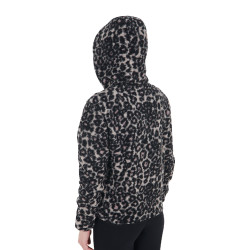 Sweat-shirt femme en polaire avec poche Equestro Encens / léopard Sweat-shirt femme en polaire avec poche Equestro Encens / léopard