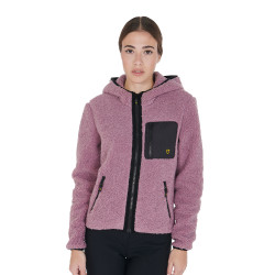 Sweat-shirt femme en polaire avec poche Equestro Rose Sweat-shirt femme en polaire avec poche Equestro Rose