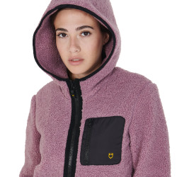 Sweat-shirt femme en polaire avec poche Equestro Rose Sweat-shirt femme en polaire avec poche Equestro Rose
