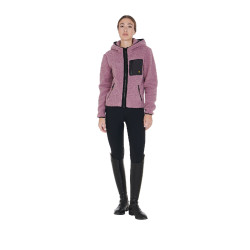 Sweat-shirt femme en polaire avec poche Equestro Rose Sweat-shirt femme en polaire avec poche Equestro Rose