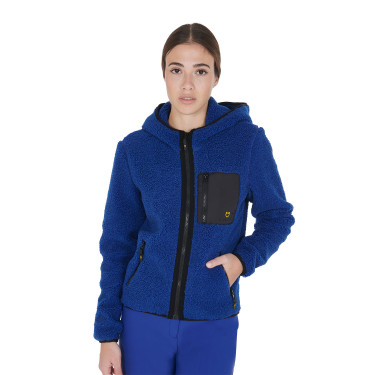 Sweat-shirt femme en polaire avec poche Equestro Bleu royal Sweat-shirt femme en polaire avec poche Equestro Bleu royal