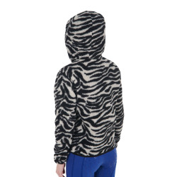 Sweat-shirt femme en polaire avec poche Equestro Murmure blanc / zèbre Sweat-shirt femme en polaire avec poche Equestro Murmure blanc / zèbre