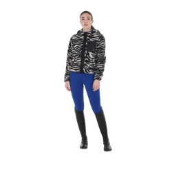 Sweat-shirt femme en polaire avec poche Equestro Murmure blanc / zèbre Sweat-shirt femme en polaire avec poche Equestro Murmure blanc / zèbre