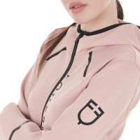 Sweat-shirt technique femme en jersey avec fermeture éclair Equestro Rose cameo Sweat-shirt technique femme en jersey avec fermeture éclair Equestro Rose cameo