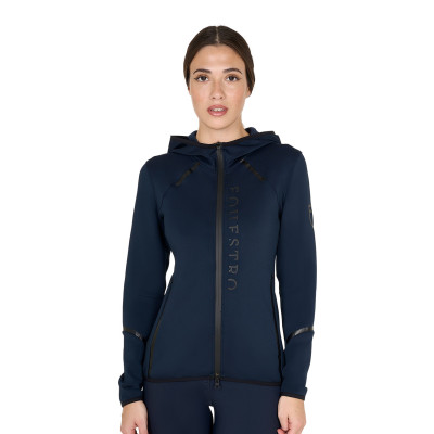 Sweat-shirt technique femme en jersey avec fermeture éclair Equestro Marine blazer