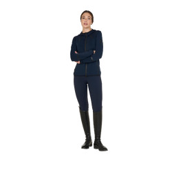 Sweat-shirt technique femme en jersey avec fermeture éclair Equestro Marine blazer Bleu marine