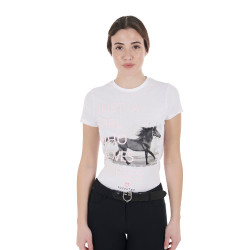 T-shirt en coton Equestro femme Horse Lover