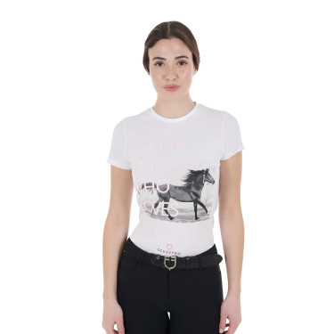 T-shirt en coton Equestro femme Horse Lover T-shirt en coton Equestro femme Horse Lover