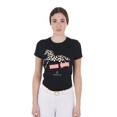 T-shirt en coton femme Crazy Horse Equestro T-shirt en coton femme Crazy Horse Equestro