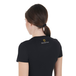 T-shirt en coton femme Crazy Horse Equestro Noir