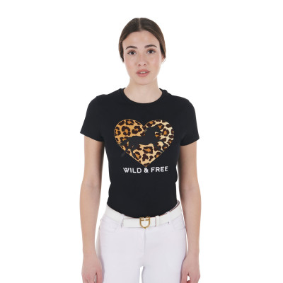 T-shirt en coton femme Wild & Free Equestro Noir