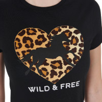 T-shirt en coton femme Wild & Free Equestro Noir T-shirt en coton femme Wild & Free Equestro Noir