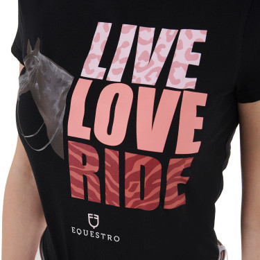 T-shirt Equestro en coton pour femme Live Love Ride T-shirt Equestro en coton pour femme Live Love Ride