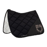 Tapis de dressage Equestro logo en strass Noir