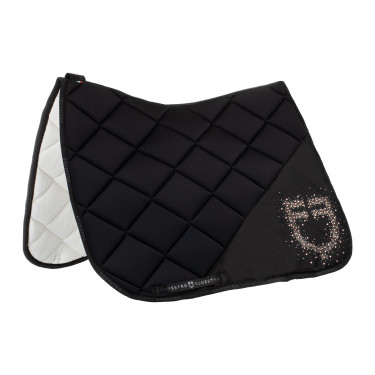 Tapis de dressage Equestro logo en strass Tapis de dressage Equestro logo en strass